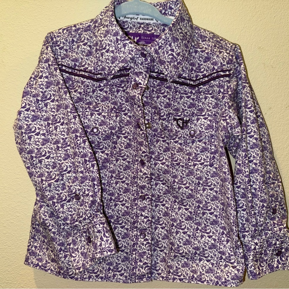 Cowgirl Hardware Purple western Girls Shirt